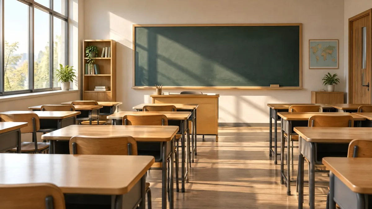 空置教室与黑板
